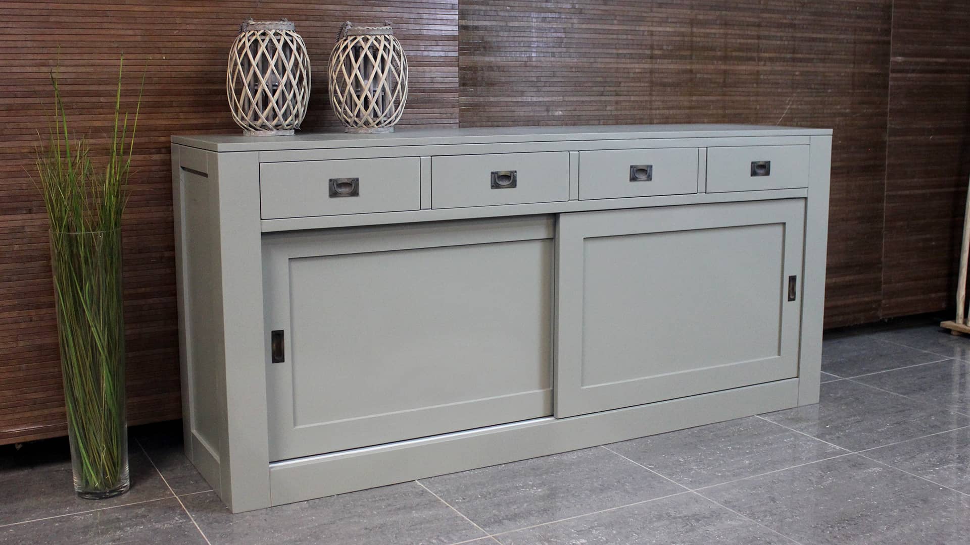 Modern dressoir grijsgroen, design kast.